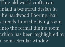 True old world craftsman inlaid a beautiful design in the hardw