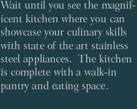 Wait until you see the magnificent kitchen where you can showca