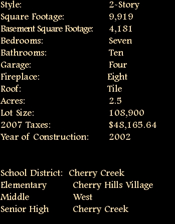 Style:              			2-Story
Square Footage:  			9,919
Baseme