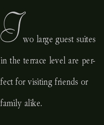 Two large guest suites in the terrace level are perfect for vis