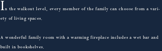 In the walkout level, every member of the family can choose fro