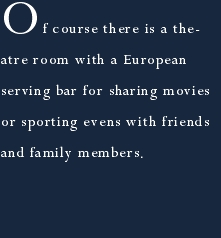 Of course there is a theatre room with a European serving bar f